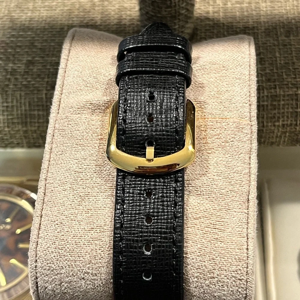 FENDI CHAMELEON AUTHENTIC DOUBLE ICONIC ‘F’ LEATHER DIAMOND WATCH